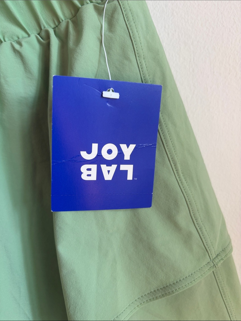 JoyLab Sage Green Tiered Skater Mini Skirt with Built-in Biker Shorts - Picture 3 of 5